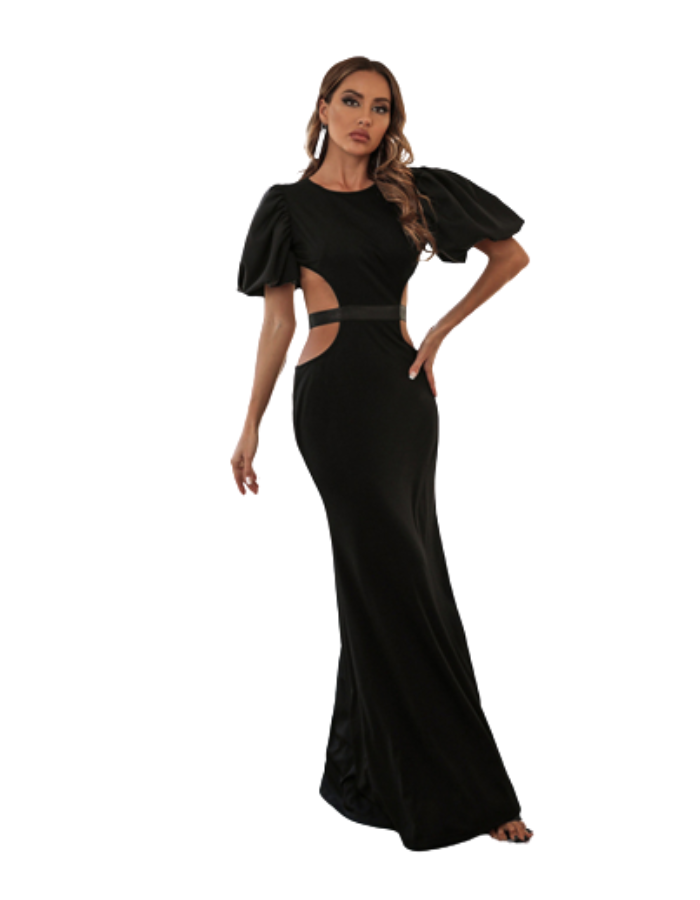 SHOPIQAT Hip Long Puff Sleeve Dress - Premium from shopiqat - Just $12.900! Shop now at shopiqat